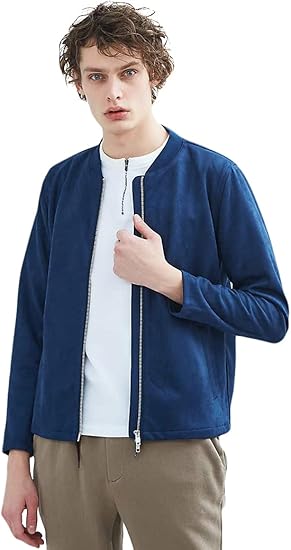 Amazon アバハウス Abahouse アウター 展開店舗限定 フェイクスエードブルゾン メンズ ネイビー 46 M コート ジャケット 通販