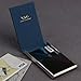 Blue business card case for men Black Stainl?ess Steel Y&G leather card case with gift box CC1012 Blue