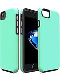 TOZO for iPhone 7 Case / iPhone 8 Case, ARMOR Series Football Pattern Texture Soft Touch Anti-Slip Grip [Shock Proof] Ultra Rugged Dual Layer Protect Case [Black+Green]