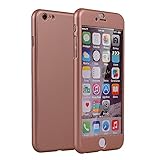iPhone 6s Case,2win2buy [Full Body] Hybrid Tempered Glass with Acrylic Hard Case Cover Skin For iPhone 6s/iPhone 6 4.7 inch,Rose Gold