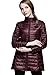NIELLO Women's Ultra Light Packable Long Down Jacket Outwear Zip Down Coats Medium, Wine Red