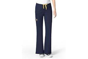 WonderWink Women's Scrubs Romeo Six-Pocket Flare Leg Pant - XS-5XL, 6 Pockets, Elastic Waistband with Convertible Drawstring