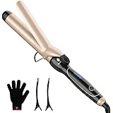 Curling Iron 1 1/2-inch Dual Voltage Instant Heat with Extra-Smooth Tourmaline Ceramic Coating, Glove Included