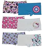 Disney Girls Boyshort Assorted Underwear Pack of 6 - Set 1 - S, Frozen, Cap America & Hello Kitty