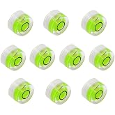 WOYISEPG 10Pcs Bubble Spirit Levels Mini Circular Bullseye Bubble Level Small Round Spirit Level Measuring Layout Tools (10x6mm, Non-Adhesive)