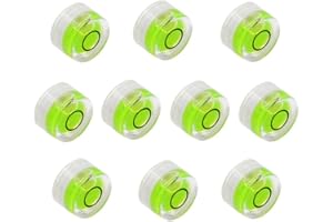 WOYISEPG 10Pcs Bubble Spirit Levels Mini Circular Bullseye Bubble Level Small Round Spirit Level Measuring Layout Tools (10x6mm, Non-Adhesive)