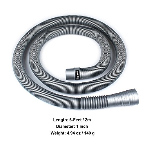 Washing Machine Drain Hose by Eligara | Long Discharge Pipe, Universal Fit All Washer Drain Hose Extension/Replacement Kit (6 Feet)