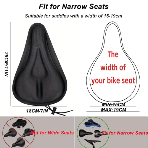 RIXOW Gel Saddle Cover Bicycle Saddle Cover Gel Cover for Road Bike Saddles Mountain Bike Saddle Protector for Bicycle Seat