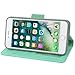 Arae Case for iPhone 7 Plus/iPhone 8 Plus, Premium PU Leather Wallet Case with Kickstand and Flip Cover for iPhone 7 Plus (2016) / iPhone 8 Plus (2017) 5.5 inch - Green