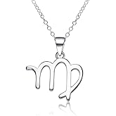 Saalort 925 Sterling Silver Zodiac Sign Necklace Horoscope Constellation Astrology Charm Pendant