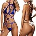 Fashion Story Women's Sexy Clubwear Faux Leather Lingerie Set