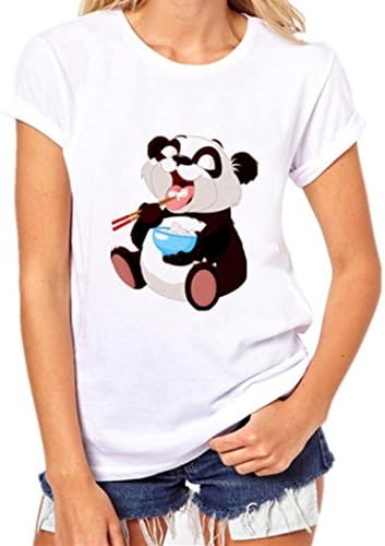 SOMESUN Panda Printing T-Shirts Women Girls Plus Size Panda Print Tees Shirt Short Sleeve Cotton Blouse Tops