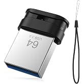 64GB USB 3.0 Flash Drive, Mini Thumb Drive Waterproof Memory Stick with Lanyard Hole Plug and Play Portable USB Stick Storage for Computer Laptop Smart TV, Black