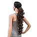 SWACC 24-Inch Long Messy Curls Claw Clip Ponytail Extensions Synthetic Clip in Drawstring Curly Ponytail Hairpiece Jaw Clip Hair Extensions (Medium Ash Brown-8#)