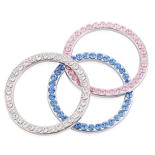 Crystal Rhinestone Ring for Car Decor Auto Engine Start Stop Decoration Crystal Interior Ring Decal For Vehicle Ignition Button-Pink - Thumbnail 3