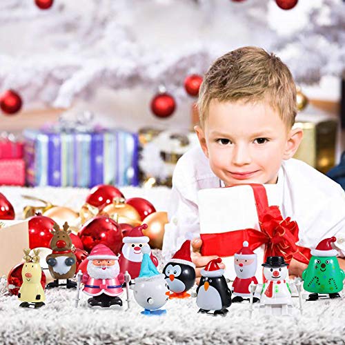 ThinkMax 24 Pack Christmas Wind Up Toys, Colorful Assorted Toys for Kids Christmas Party Favor Goody Bag Filler