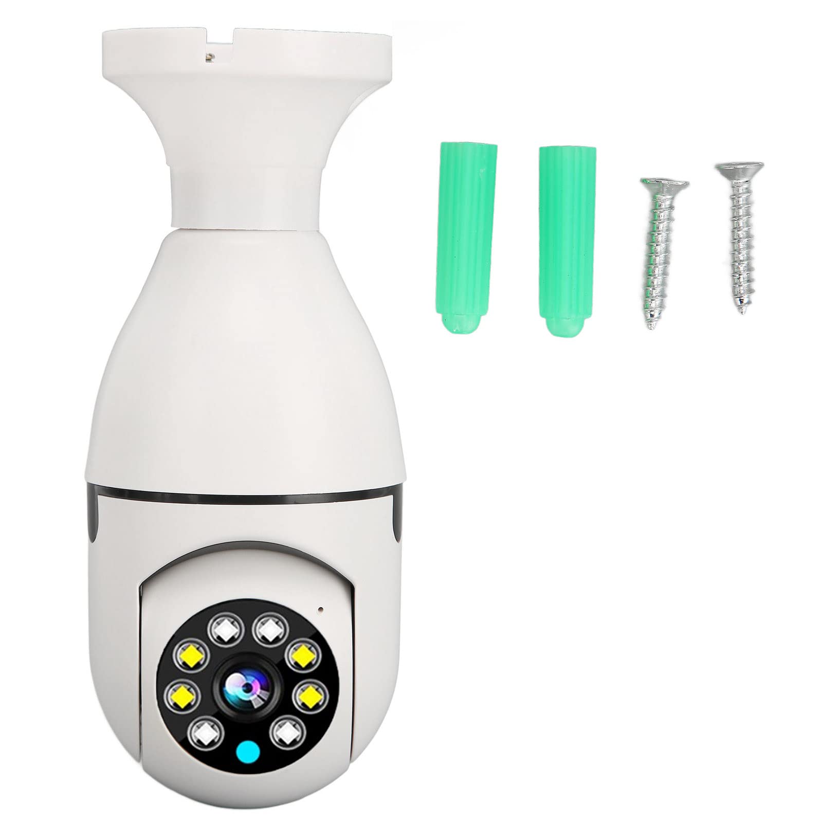 ciciglow Light Bulb Camera, E27 2.4GHz Wireless 360 Degree Panoramic Intelligent 1080P HD Security Camera for Home Security, Smart Motion Detection