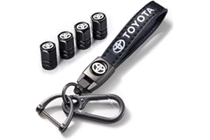 BALTHUS Car Tire Valve Caps Car tire Dust Caps&Car Key Chain for Toyota,4pcs Car Tire Valve Stem Caps&Car Keychain Combo,Car Accessories for Toyota Corolla Avalon Camry Prius Allion RAV4 Highlander