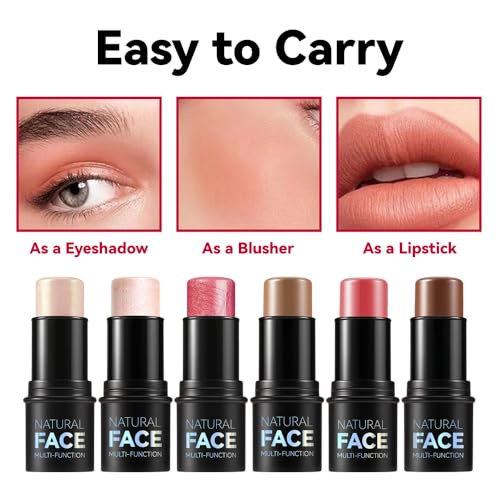 YOUMEDI FACE HIGHLIGHT STICK, CREAM CONTOUR STICKS SHADES WITH HIGHLIGHTER & BLUSH, NON-GREASY LONG-WEAR FACE CONTOURING PEN, WATERPROOF SHIFT-PROOF LASTING GLOW FINISH HIGHLIGHTER MAKEUP STICK(11)