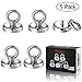 Magnetic Hooks, 5 Pack Super Strong Neodymium Fishing Magnets, 75 lbs(35KG) Pulling Force Rare Earth Magnet with Eyebolt for Retrieving in River and Magnetic Fishing- Diameter 1.26 inch(32 mm)