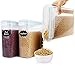 MCIRCO Large Cereal Container Keeper - Set of 3 Plastic Storage 4L (135.2 Oz) Containers, Airtight, Leakproof seal Lids - Suitable For Flour, Sugar - With 20 pcs chalkboard lables