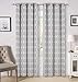 Valea Home Room Darkening Blackout Curtains for Living Room Window Panel Drapes - Grommet Top Thermal Insulated Geometric Pattern, 90 Inch Long, Taupe, 1 Panel