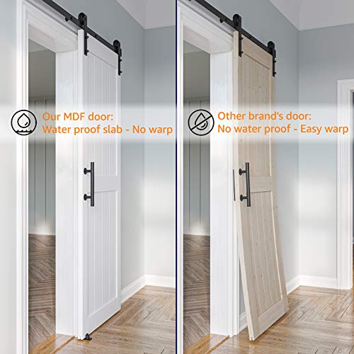Pine Sliding Barn Door – 36x84 Inches, Unfinished With Frame – Classic Design For Bedroom, Closet, Or Entryway - View #12