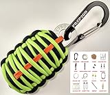 PREP2GO Paracord Survival Grenade Keychain (24pc)-Military Grade Prepper Emergency Gear-Cool Camping Hiking Hunting Gadget Gift-Moms Feel Safe! Your Kids can get Food, Fire & Shelter When Lost.