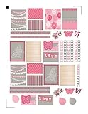 Weekly, Monthly planning stickers, Pink and Grey, scrapbook elements, sized to fit most planners. Kiss cut, just peel and stick. Full box size is 1.5