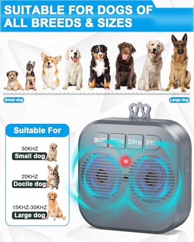 Anti Barking Device for Dogs, Humane Dog Barking Stopper with 3 Modes, Safe & Effective Ultrasonic Anti Barking Deterrent Home & Yard Use, Rechargeable 33FT Bark Box Stop Dog Barking