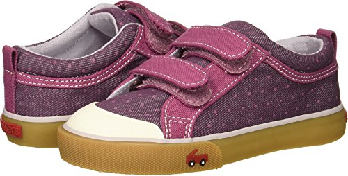 See Kai Run Girls' Robyne Sneaker, Purple Dots, 8 M US Toddler