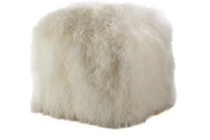 SARO LIFESTYLE Mongolian Lamb Fur Wool Pouf