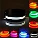 HaMeng Safety Sport Flashing LED Armband Belt with Visibility Light up Glow in the Dark Bracelet for Cycling,Jogging,Walking and Running.Multi color Set of 7