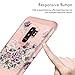 Galaxy S9 Plus Case w/Unique Floral Design, Hocase Sturdy 3-Piece Heavy Duty Shockproof Protection Hard Armor Cover Rubber Protective Case for Samsung Galaxy S9 Plus 2018 - Rose Gold Purple Flowers