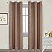 Nicetown Window Treatment Thermal Insulated Solid Grommet Blackout Curtain / Drape for Bedroom (One Piece, 42 by 84 Inch,Cappuccino)