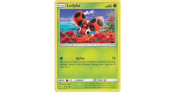 Ledyba 9 147 Sun Moon Burning Shadows Common Mint Nm Pokemon Pokemon Trading Card Game Pokemon Individual Cards Ccm Edu Pk