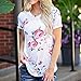 Gotd Women Flower Short Sleeve Blouse Casual Tops T Shirt Tee (XL, White)
