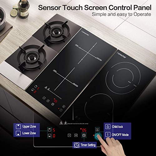 AMZCHEF Plaque de cuisson à induction simple 2000 W Plaque à induction portable avec fonctionnement silencieux, 9 niveaux de puissance et de température, 4 menus automatiques, design de boîtier ultra AMZCHEF Plaque de cuisson à induction simple 2000 W Plaque à induction portable avec fonctionnement silencieux, 9 niveaux de puissance et de température, 4 menus automatiques, design de boîtier ultra