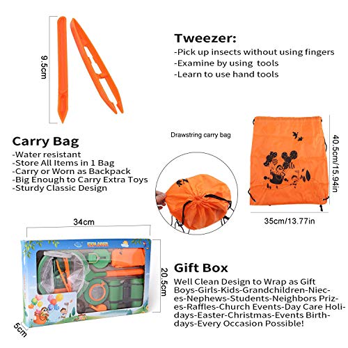 COSORO Kinder Fernglas 18 Stück Kids Adventurer Outdoor Explorer Set mit Bug Catcher Pinzette Insect Viewer Kompass Lupe… – Bild 7