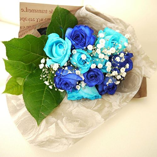 バラの花束 青いバラと水色のバラの花束 ブルージルコン10本 ブルー