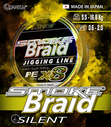 Quantum Premium Smoke Braid 8 Fach geflochtene Angelschnur Gelb – Bild 6