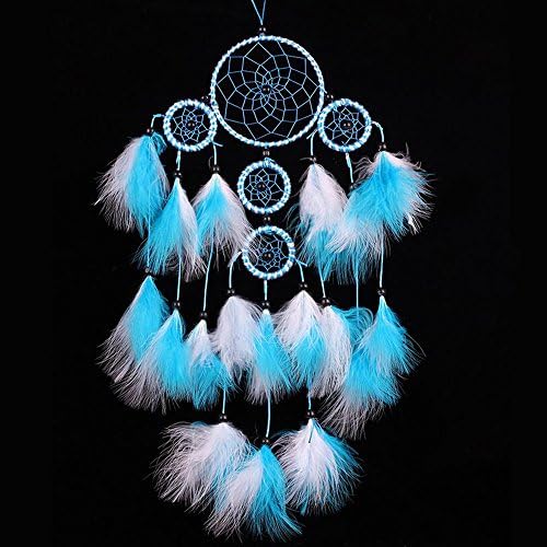 Emmix Dream Catcher for Home Decoration and Wall Decoration for Catching Good Dreams-Blue Feather Dream Catcher