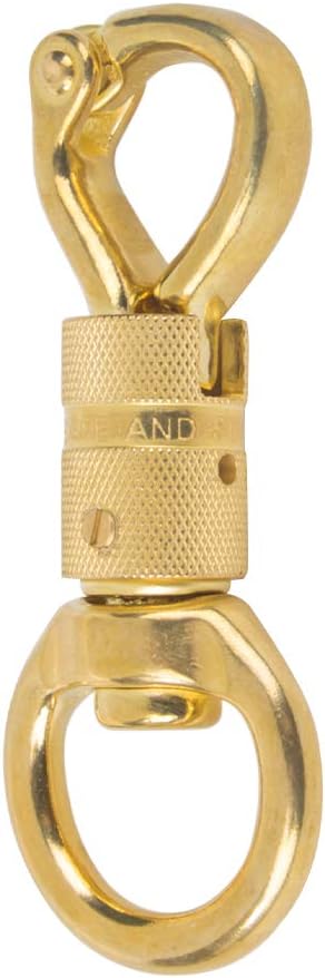 AOWESM Solid Brass Panic Snap 1-1/8 Inch X 4-1/4 Inch Quick Release with Round Swivel and Twist Body (1 Piece) : Sports & Outdoors