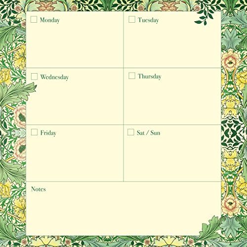 Mudlark Magnetic Weekly Planner Desk/Kitchen Calender Pad, Primrose