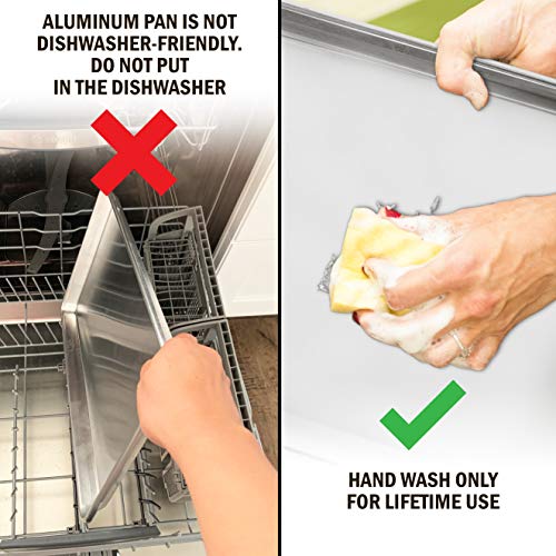 KITCHENATICS Small Quarter Sheet Baking Pan with Rack, Stainless Steel