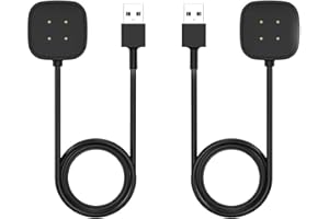 MOONR 2 Pack Compatible with Fitbit Charger Cable, 3.3ft Replacement Charing for Fitbit Sense/Versa 4, Magnetic Base Fitbit Accessories, Portable USB Charger Cable for Fitbit Sense/Sense 2/Versa 3/Versa 4
