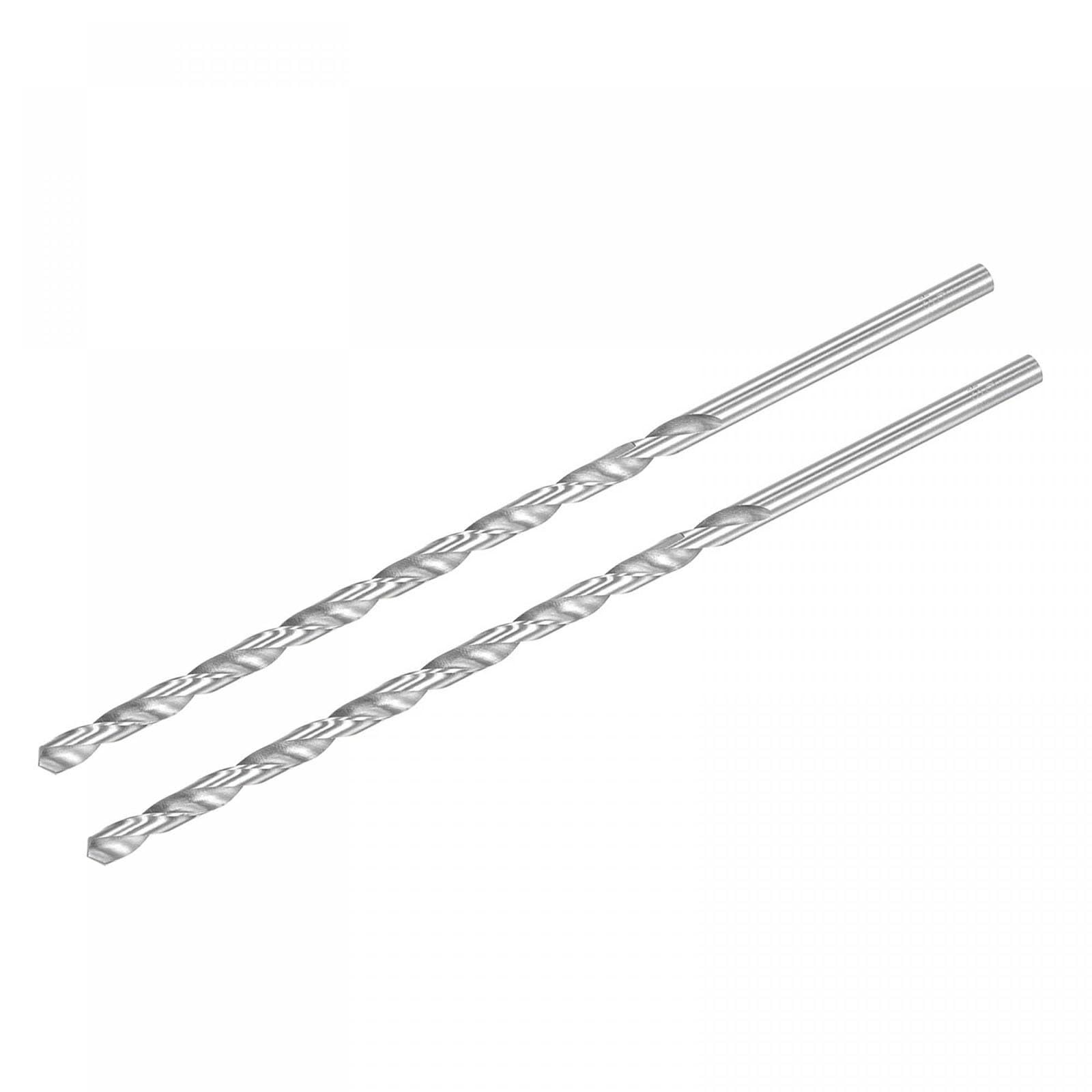 TA-VIGOR 2Pcs 6mm Extra Long Twist Drill Bits, 250mm Length High-Speed Steel HSS Straight Shank Spiral Drill Bits for Wood Metal Aluminum Plastic