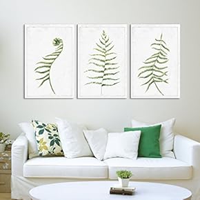 3 Panel Hand Drawn Water Paint Minimal Plant...