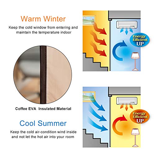 Magnetic Thermal Insulated Door Curtain for Air Conditioner Room/Kitchen Enjoy Your Cool Summer, Keeping Out Draft and Cold Air Screen Door Auto Closer Fits Doors Up to 46" x 82" MAX