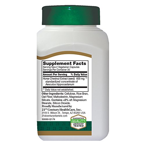 21st Century Horse Chestnut Extract Veg Capsules, 60 Count – Packaging May Vary